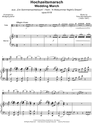 Hochzeitsmarsch by Felix Mendelssohn - Sheet Music
