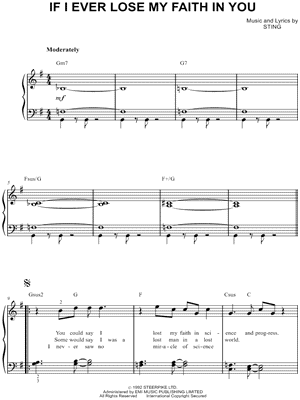 If I Ever Lose My Faith in You by Sting - Sheet Music