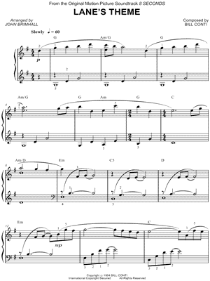 Lane's Theme from 8 Seconds - Sheet Music