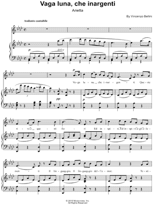 Vaga luna, che inargenti