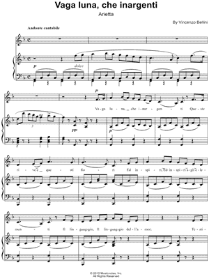 Vaga luna, che inargenti