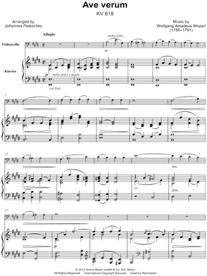 Ave Verum Corpus - Cello & Piano