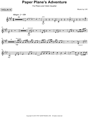 Paper Plane's Adventure - Violin 3