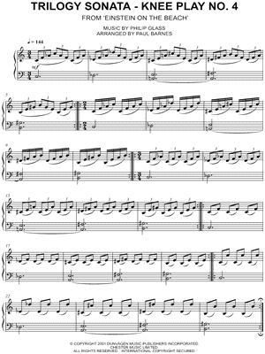 Trilogy Sonata - Knee Play No. 4 by Philip Glass - Sheet Music