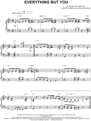 EVERYTHING BUT YOU by Duke Ellington - Sheet Music
