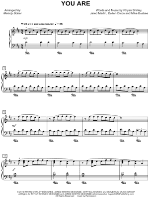 You Are by Colton Dixon - Sheet Music