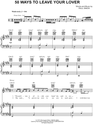 50 Ways to Leave Your Lover