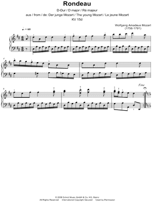 Rondeau by Wolfgang Amadeus Mozart - Sheet Music