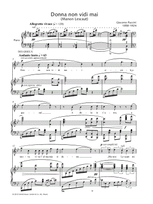 Donna non vidi mai by Giacomo Puccini - Sheet Music