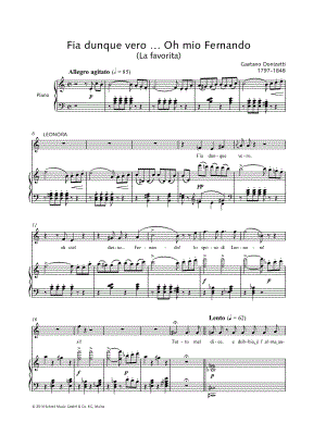 Fia dunque vero ... Oh mio Fernando by Gaetano Donizetti - Sheet Music