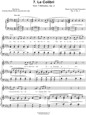 7 Mélodies, Op. 2: VII. Le colibri