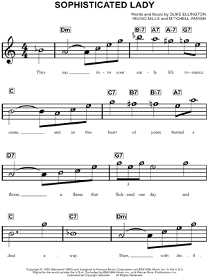 Sophisticated Lady by Duke Ellington - Sheet Music