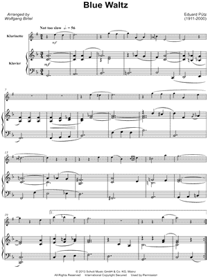 Blue Waltz by Eduard Putz - Sheet Music