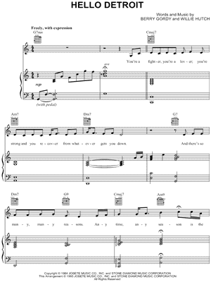 Hello Detroit by Sammy Davis Jr. - Sheet Music