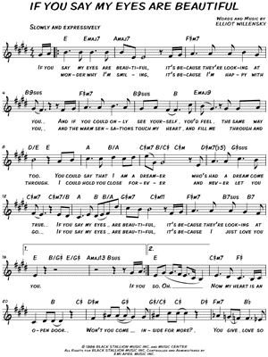 If You Say My Eyes Are Beautiful by Whitney Houston - Sheet Music