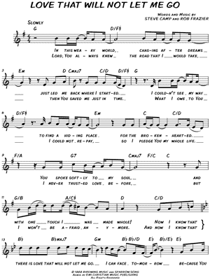 Love That Will Not Let Me Go by Steve Camp - Sheet Music