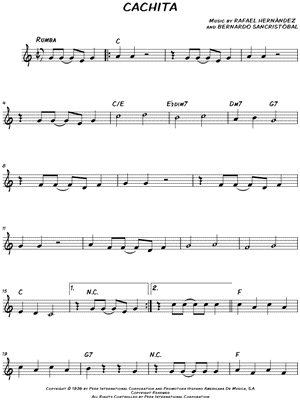 Cachita by Rafael Hernandez - Sheet Music