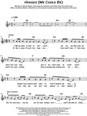 Heroes (We Could Be) by Alesso - Sheet Music