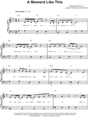 A Moment Like This by Leona Lewis - Sheet Music