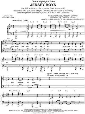 Jersey Boys - Choral Highlights