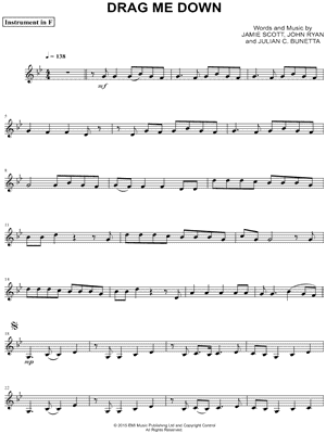 Drag Me Down - F Instrument