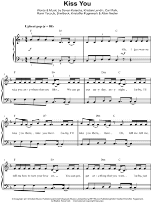 Kiss You by One Direction - Sheet Music