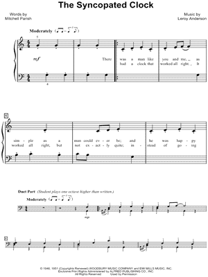 The Syncopated Clock by Leroy Anderson - Sheet Music