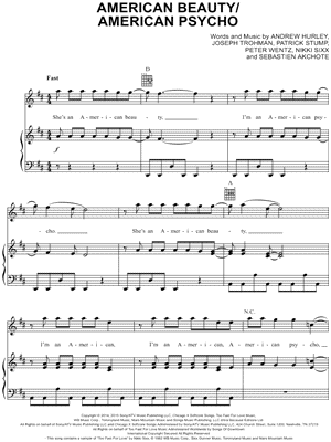 American Beauty/ American Psycho by Fall Out Boy - Sheet Music