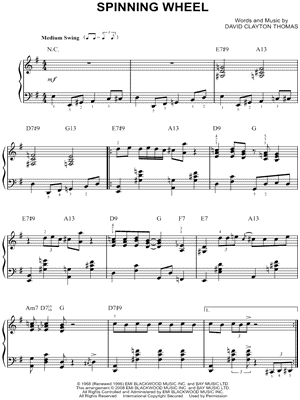 Spinning Wheel by Blood Sweat and Tears - Sheet Music