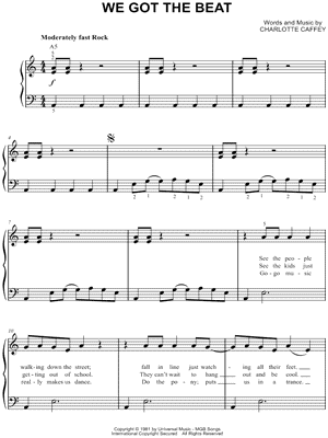 We Got the Beat by The Go-Go's - Sheet Music