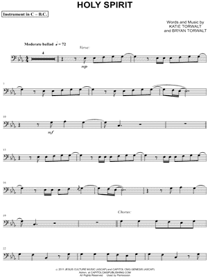 Holy Spirit - Bass Clef Instrument by Francesca Battistelli - Sheet Music