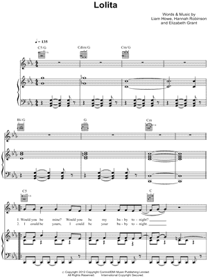 Lolita by Lana Del Rey - Sheet Music