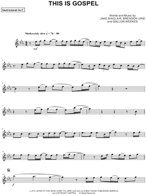 This Is Gospel - C Instrument