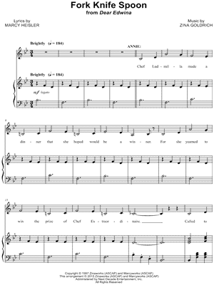 Fork Knife Spoon from Dear Edwina - Sheet Music