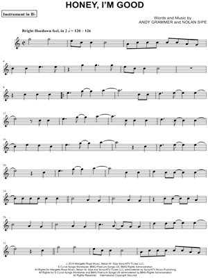 Honey, I'm Good - Bb Instrument