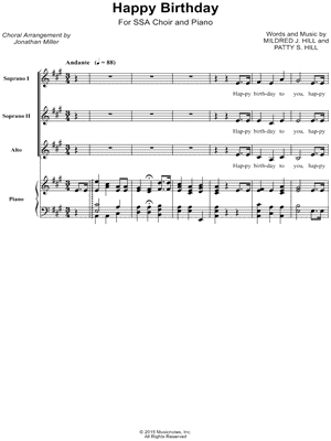 Happy Birthday to You! by Mildred Hill - Sheet Music