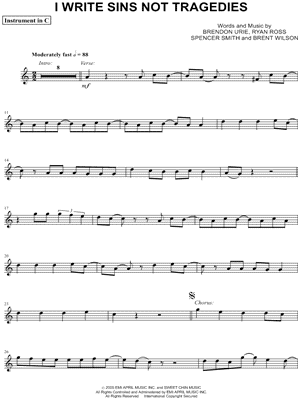 I Write Sins Not Tragedies - C Instrument