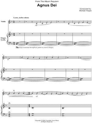 Requiem, VI. Agnus Dei - Synthesizer part