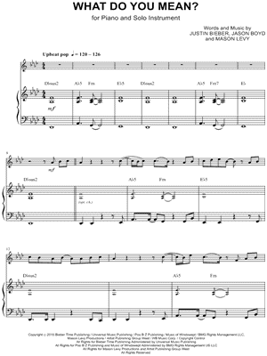 What Do You Mean? - Piano Accompaniment