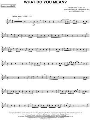 What Do You Mean? - Bb Instrument by Justin Bieber - Sheet Music
