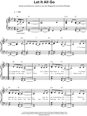 Let It All Go by Birdy & Rhodes - Sheet Music