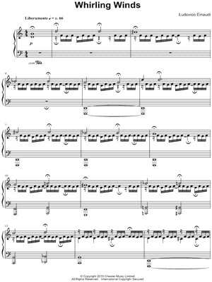Whirling Winds by Ludovico Einaudi - Sheet Music