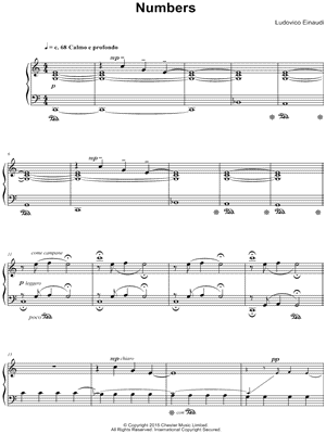 Numbers by Ludovico Einaudi - Sheet Music
