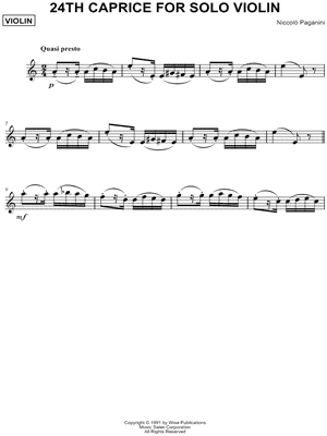 24th Caprice For Solo Violin