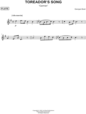 Toreador's Song from Carmen - Sheet Music