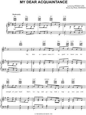 My Dear Acquaintance (A Happy New Year)