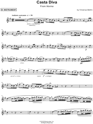 Casta Diva - Bb Instrument