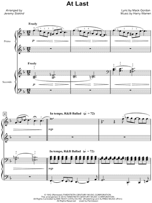 At Last by Etta James - Sheet Music