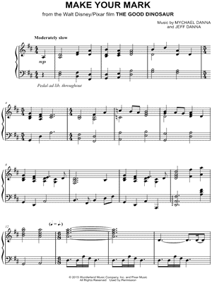 Make Your Mark from The Good Dinosaur - Sheet Music