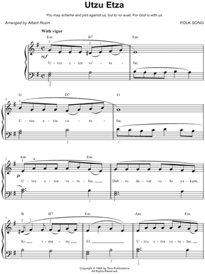 Utzu Etza by Folk Song - Sheet Music